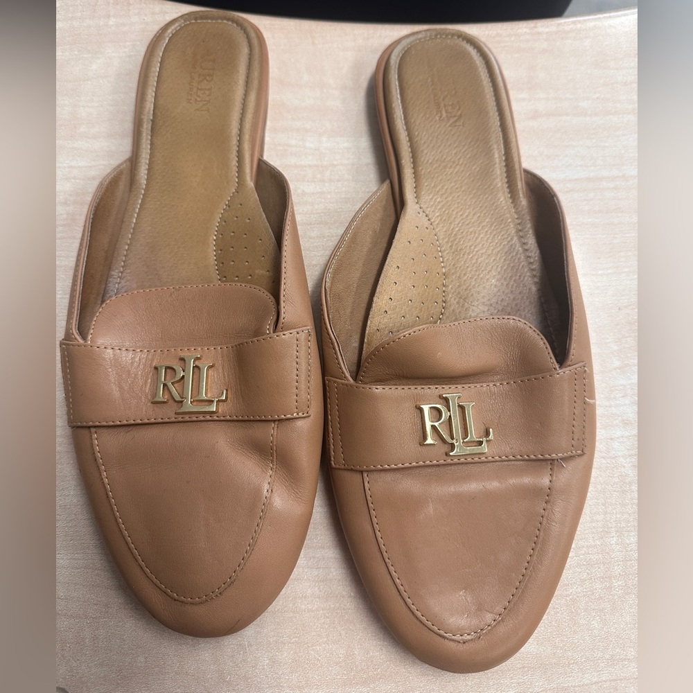 Ralph Lauren Tan Mules